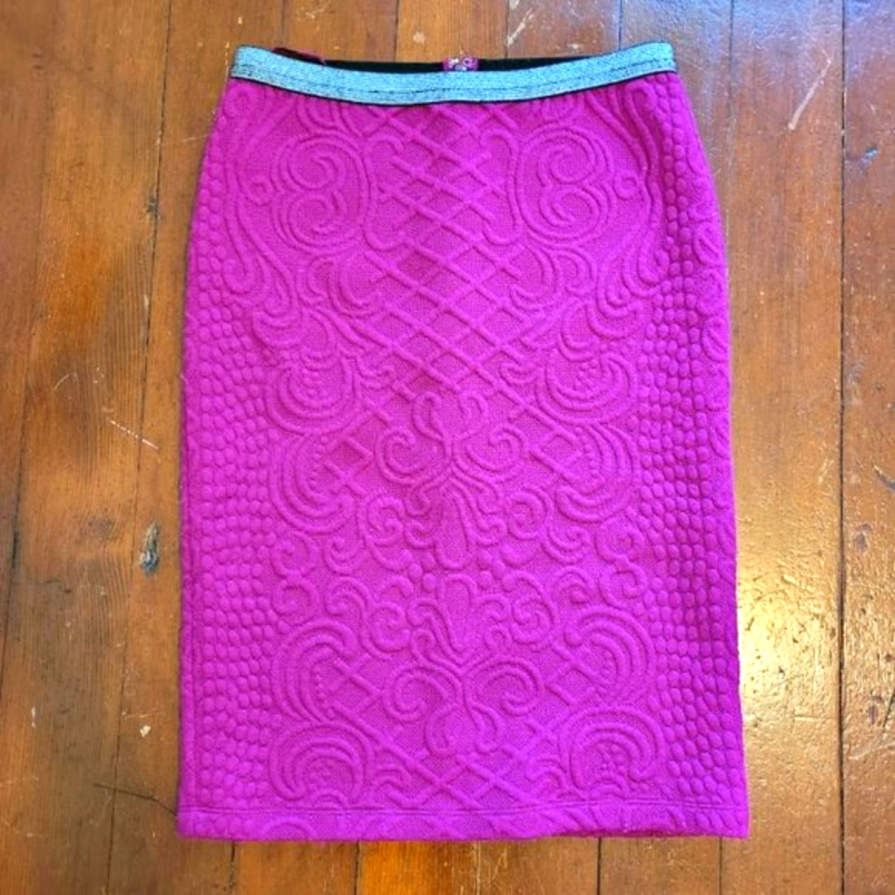 Moulinette Souers Sz S Raspberry Knit Pencil Skirt